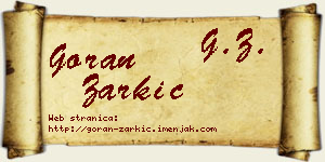 Goran Žarkić vizit kartica